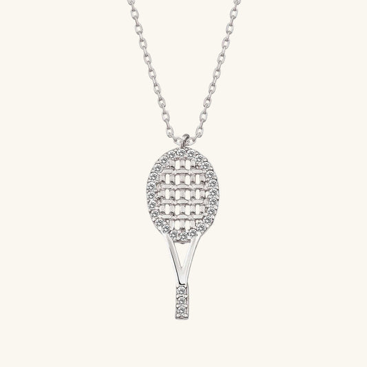 Tennis Racket Women's Silver Necklace