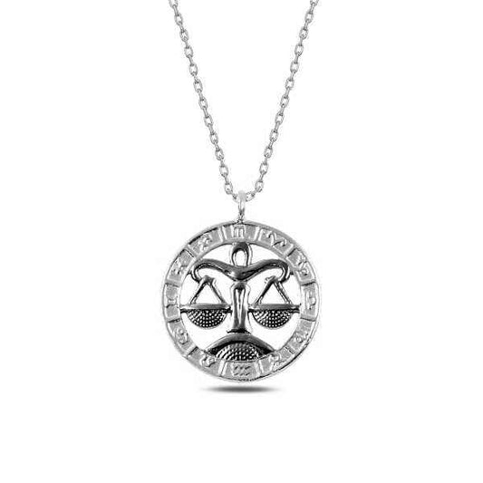 Libra Zodiac Silver Necklace