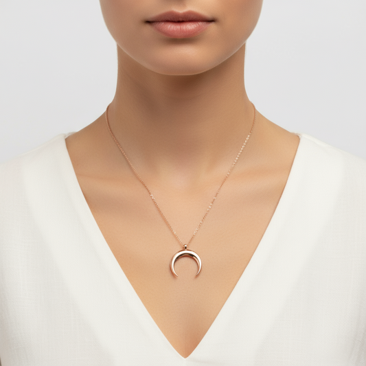 Crescent Silver Necklace
