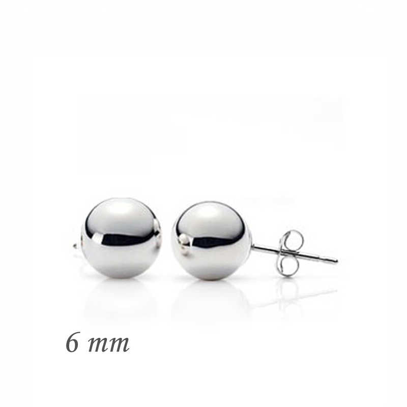 Silver Ball Earrings - 6 mm