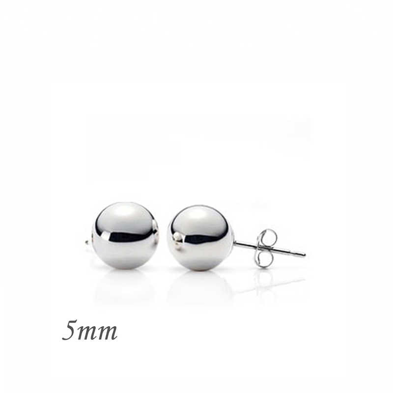 Silver Ball Earrings - 5 mm