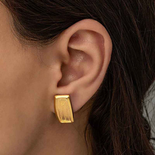 Trabzon Mesh Women's Gold Plated Silver Earrings