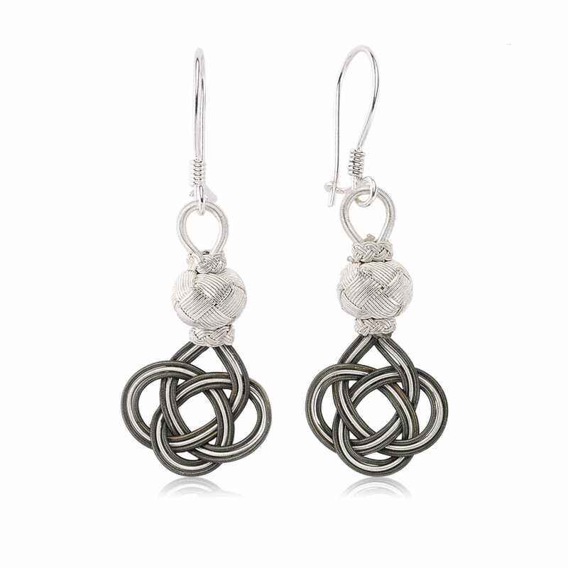 Trabzon Weave Kazaziye Women's Silver Earrings