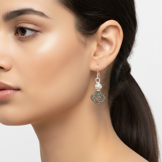 Kazaz Wire Art  Women's Silver Earrings