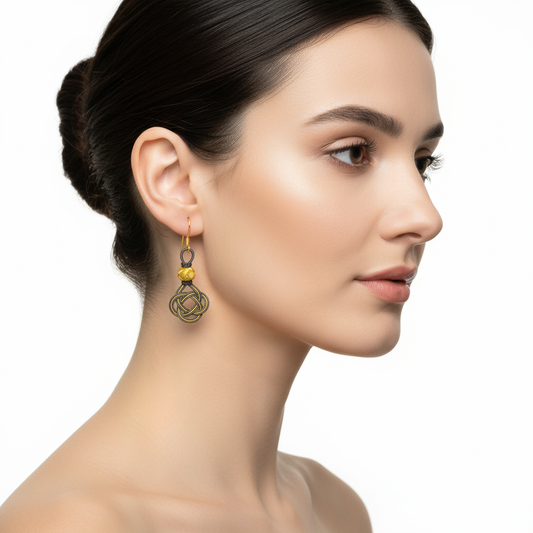 Boucles d'oreilles Kazaz Wire Art Knit en argent plaqué or pour femme