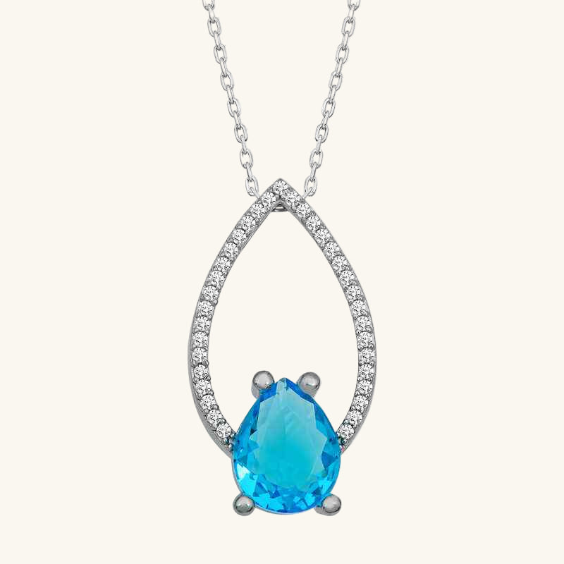 Turquoise Stone Drop Women's Silver Pendant
