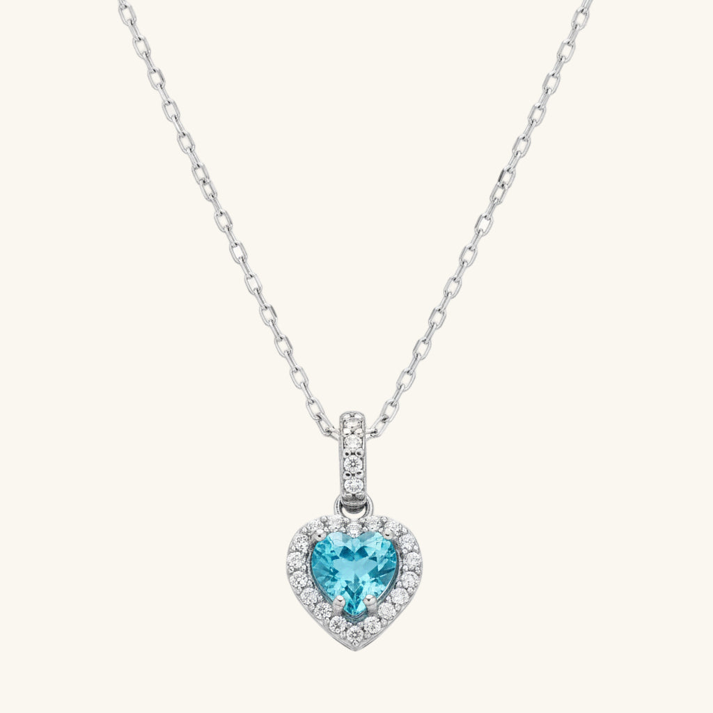 Turquoise Stone Heart Women's Silver Pendant