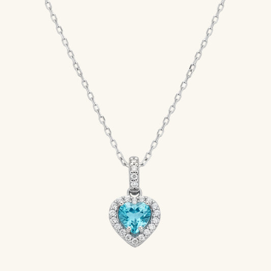 Turquoise Stone Heart Women's Silver Pendant