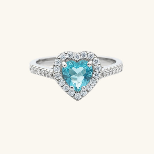 Türkis Stein Herz Damen Silber Ring