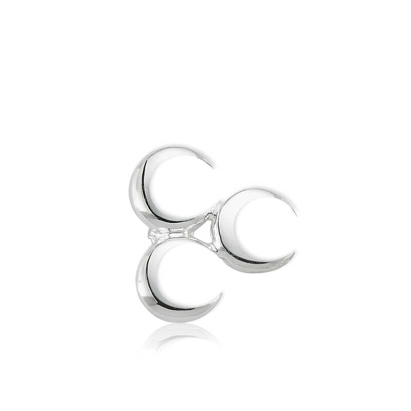 Silver Three Crescent Brooch