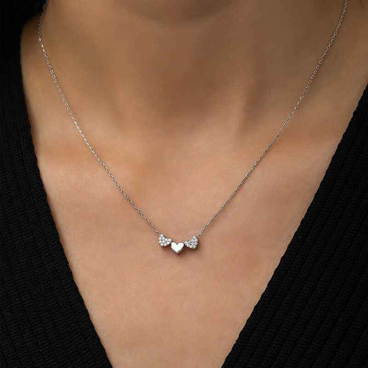 Three Heart Silver Pendant