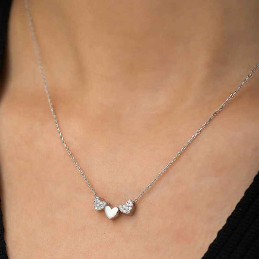 Three Heart Silver Pendant