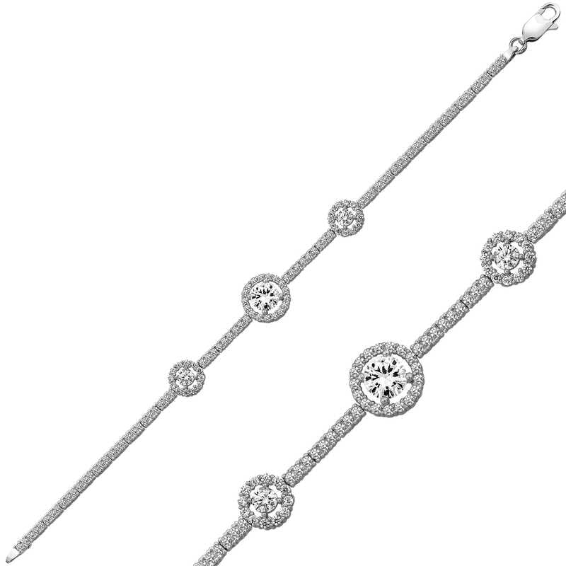 Pulsera de plata para mujer Three Stone Channel