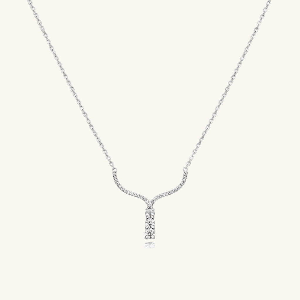 Three Stone V Model Women's Silver Pendant