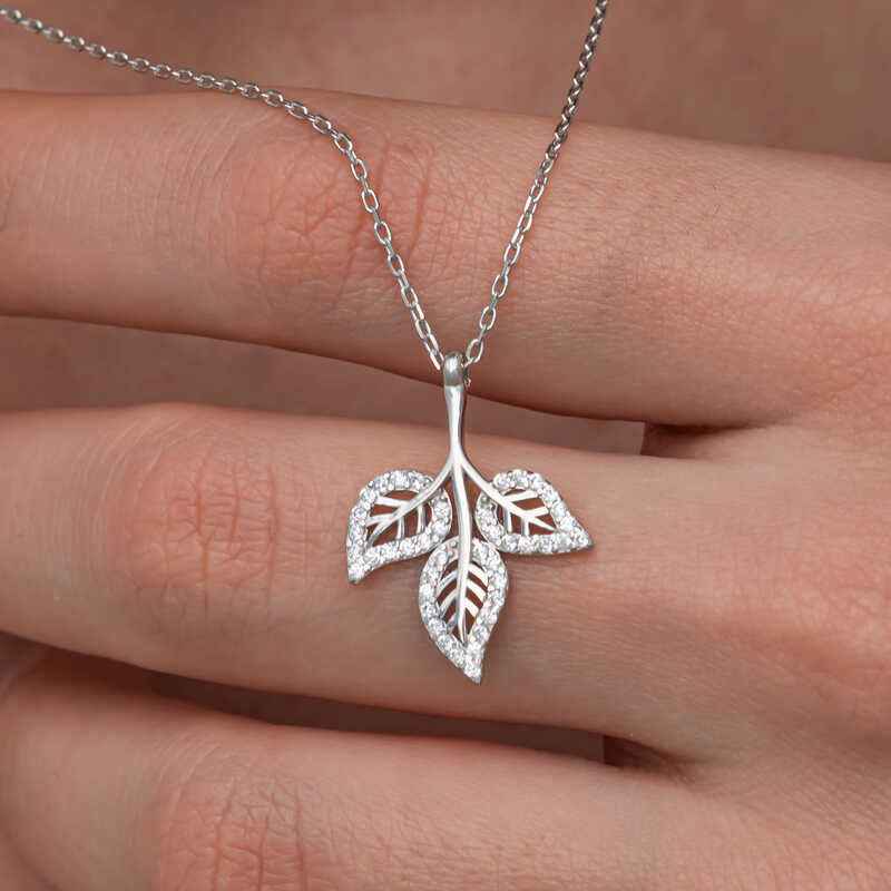 Three Leaf Women's Silver Pendant