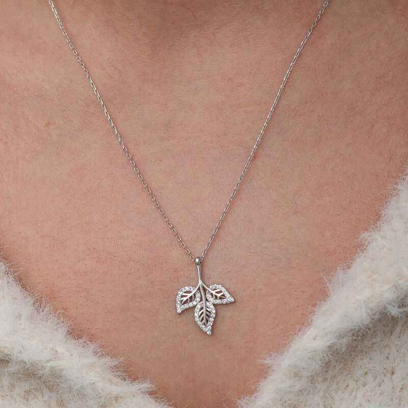 Three Leaf Women's Silver Pendant