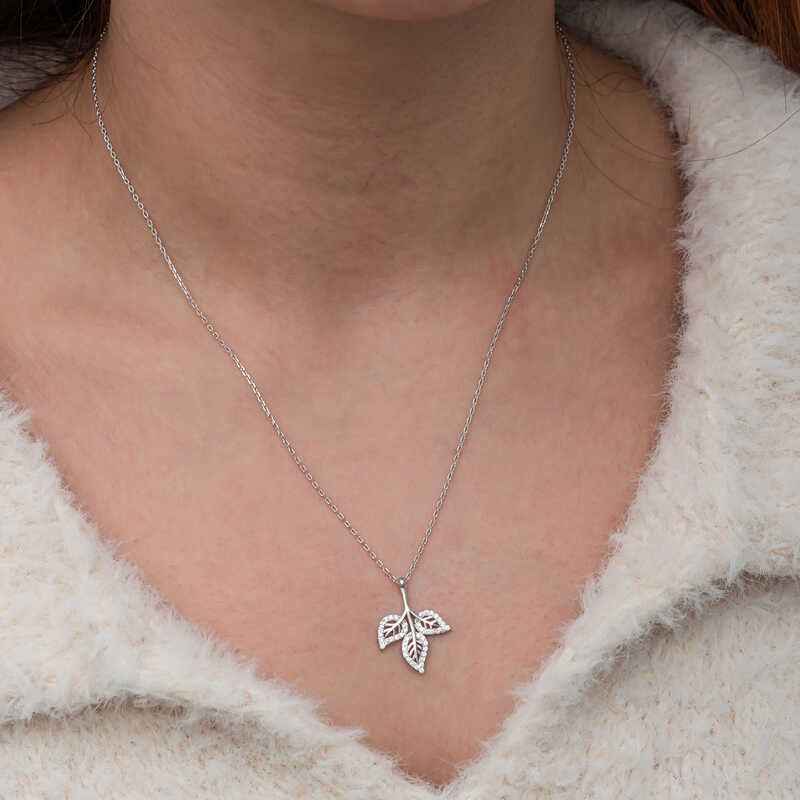 Three Leaf Women's Silver Pendant
