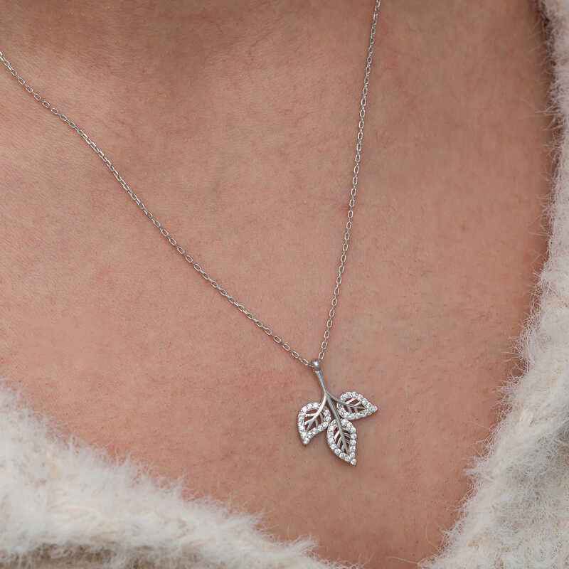 Three Leaf Women's Silver Pendant
