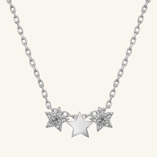 Three Star Silver Pendant