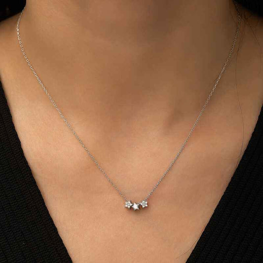 Three Star Silver Pendant