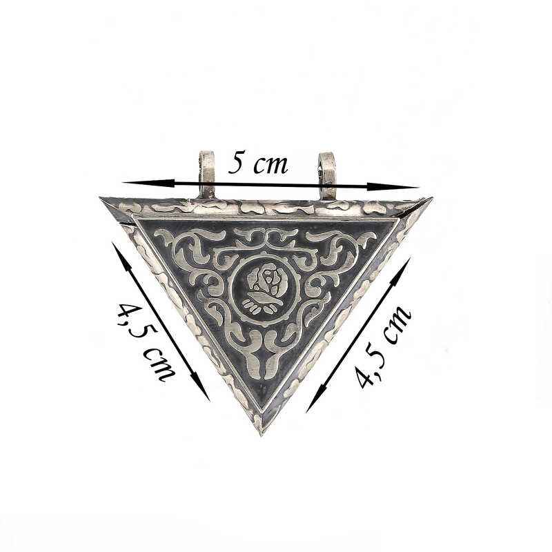 Rose Triangle Openable Locket Silver Necklace