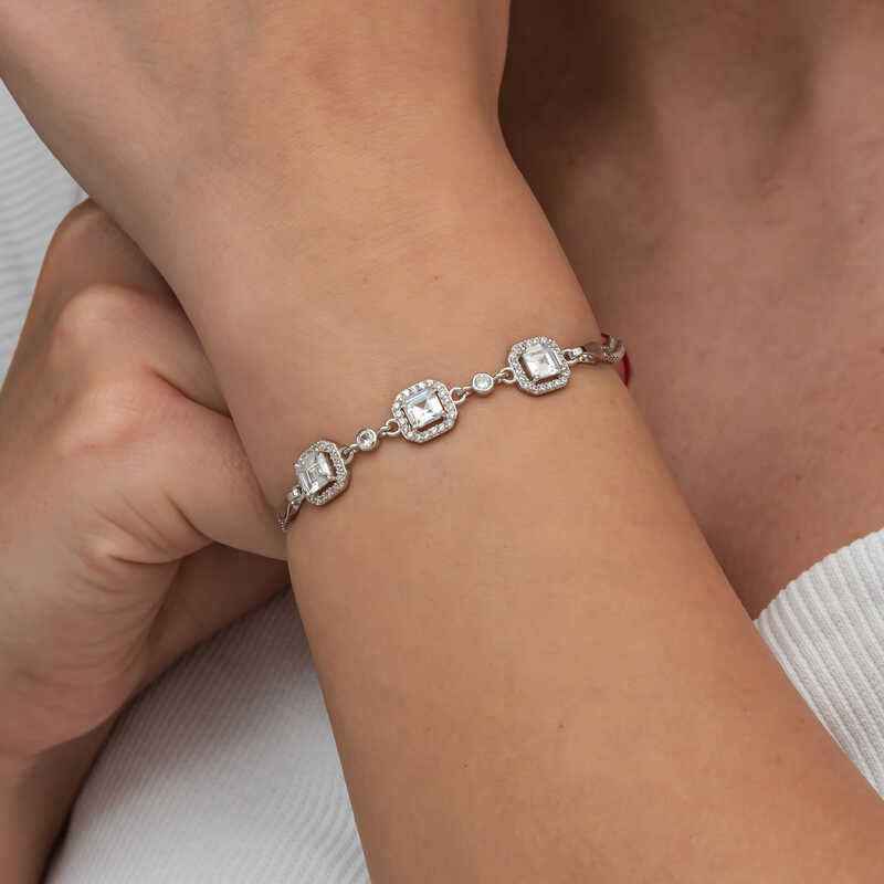 Triple Square Women's Silver Bracelet