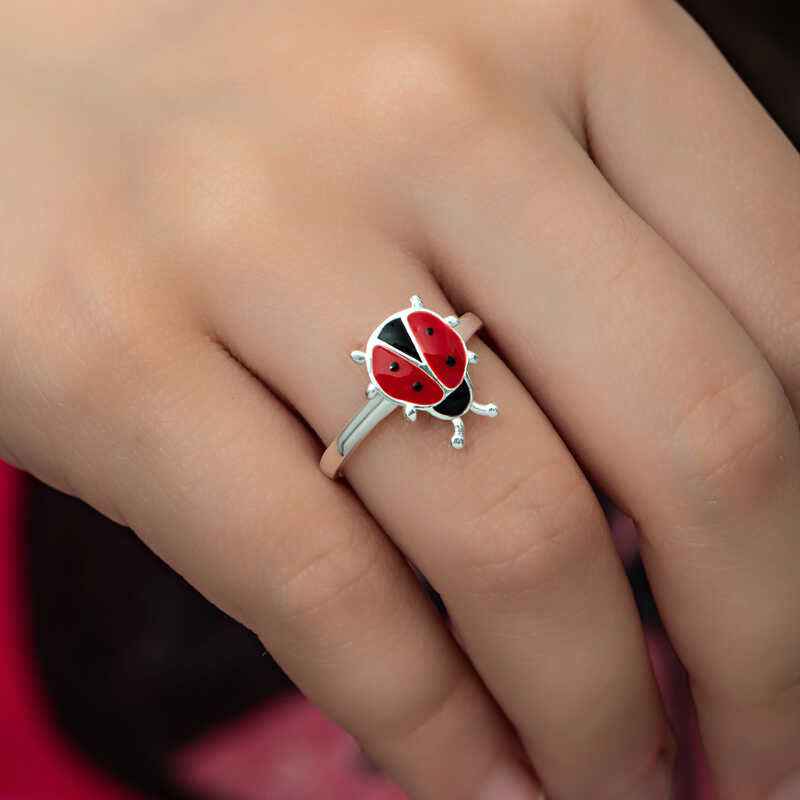 Ladybug Girl's Silver Ring