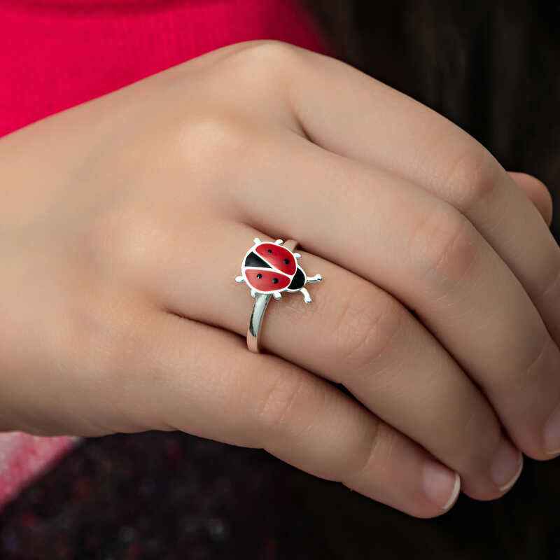 Ladybug Girl's Silver Ring