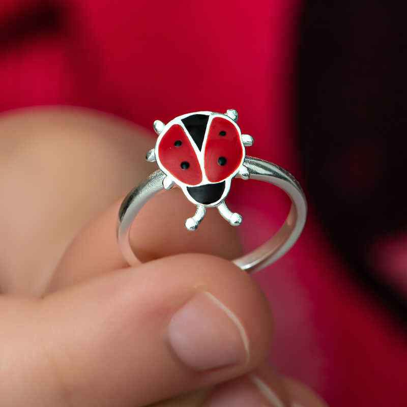 Ladybug Girl's Silver Ring