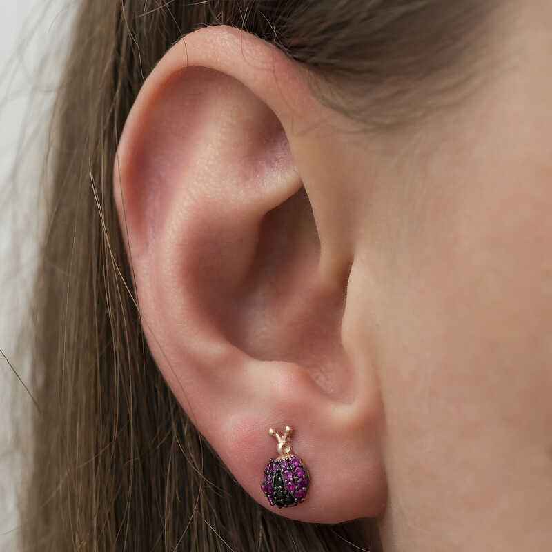Ladybug Silver Earrings