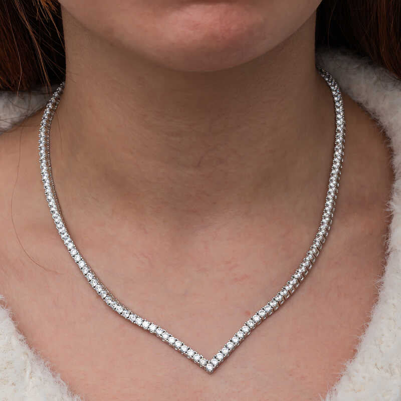 V Model Waterway Women's Silver Necklace