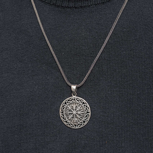 Viking Compass Men's Silver Necklace