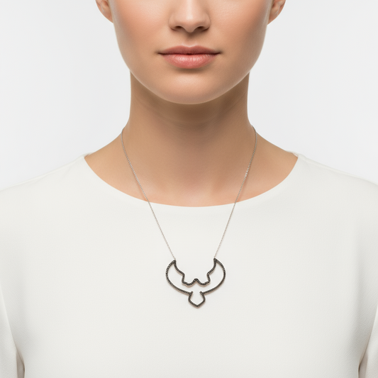 Black Eagle Damen Silber Halskette