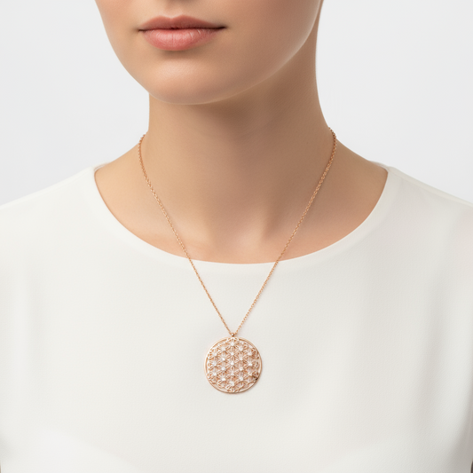 Collier en argent pour femme Fleur de Vie