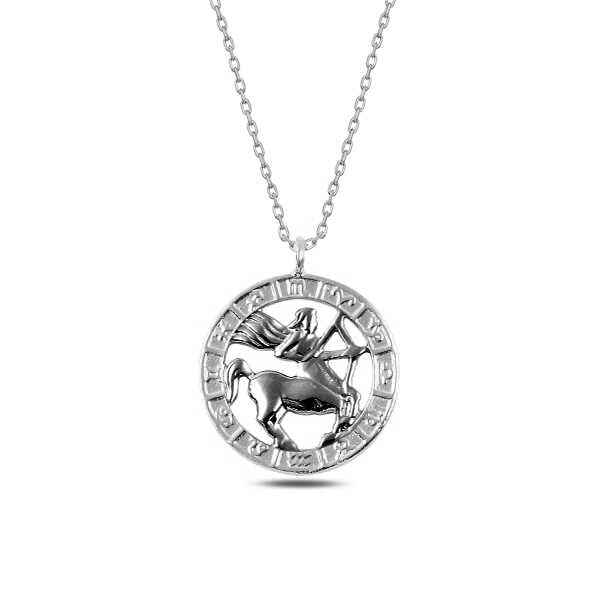 Sagittarius Zodiac Silver Pendant