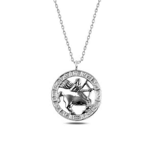 Sagittarius Zodiac Silver Pendant