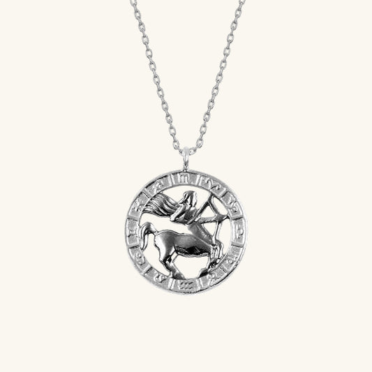 Sagittarius Zodiac Silver Pendant