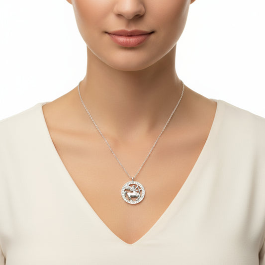 Collier en argent avec signe du zodiaque Sagittaire