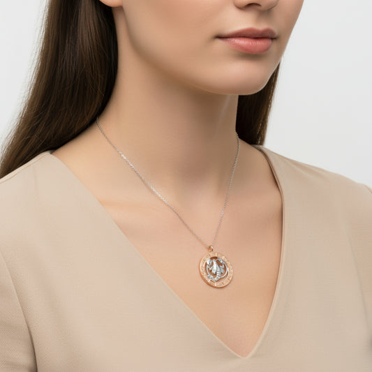 Rose Gold Plated Cancer Zodiac Silver Necklace