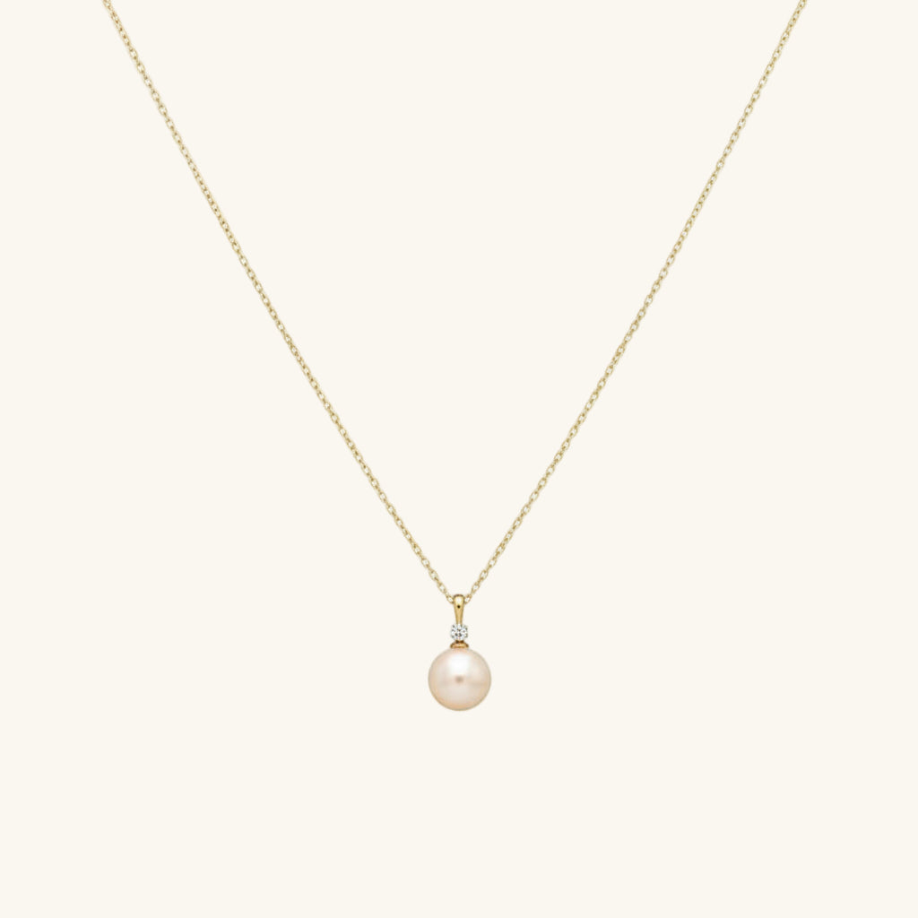 Round Pearl Women's Silver Necklace