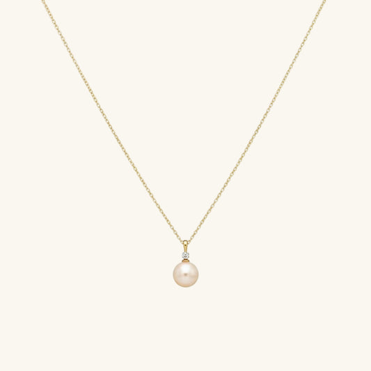 Round Pearl Women's Silver Necklace