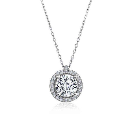 Round Bezel Single Stone Silver Pendant