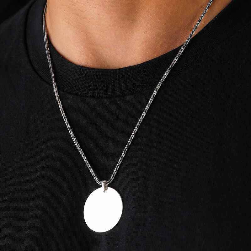Round Plaque Silver Pendant