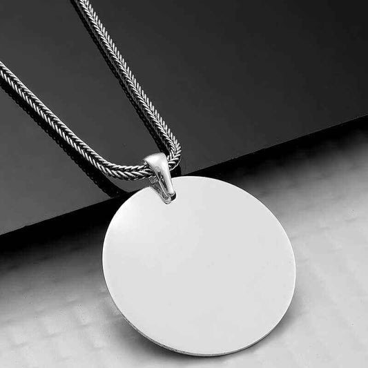 Round Plaque Silver Pendant
