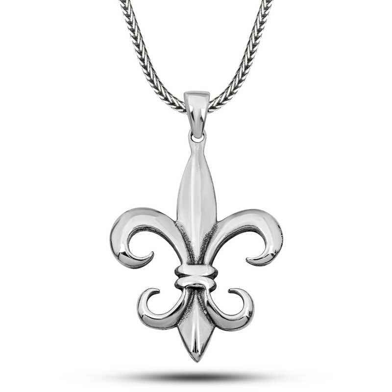 Lily Flower Men's Silver Necklace