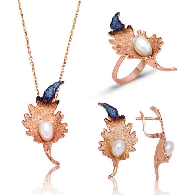 Lily Flower Women's Silver Set
