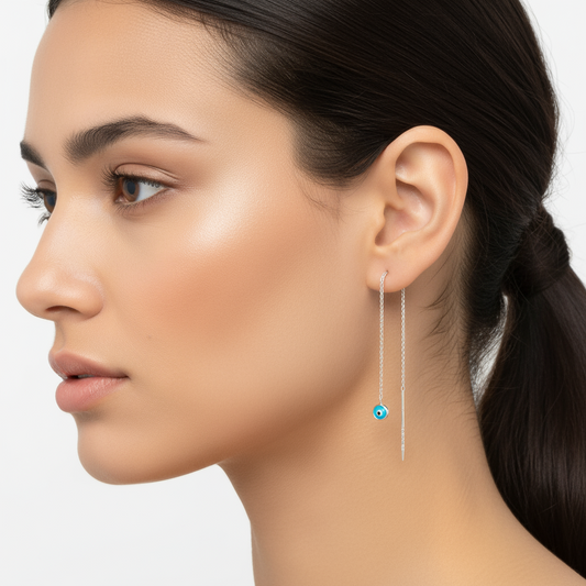 Evil Eye Kette Silber Ohrringe