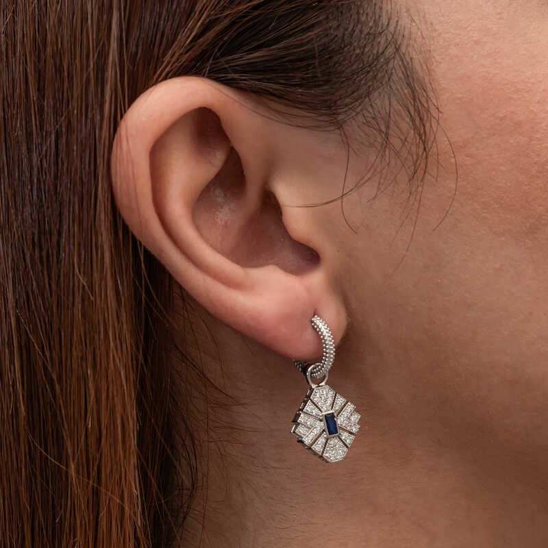 Zircon Stone Women's Silver Earrings