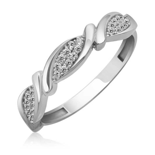 Zirkon Stein Damen Silber Ring