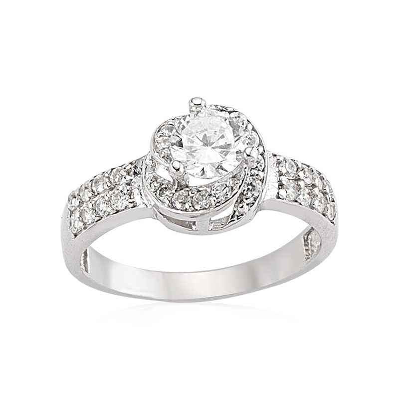 Single Stone Women's Silver Ring